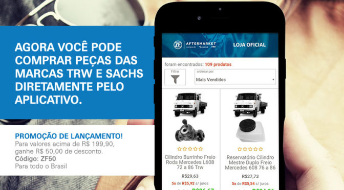 ZF lança loja no Truckpad com promoção de frete grátis.